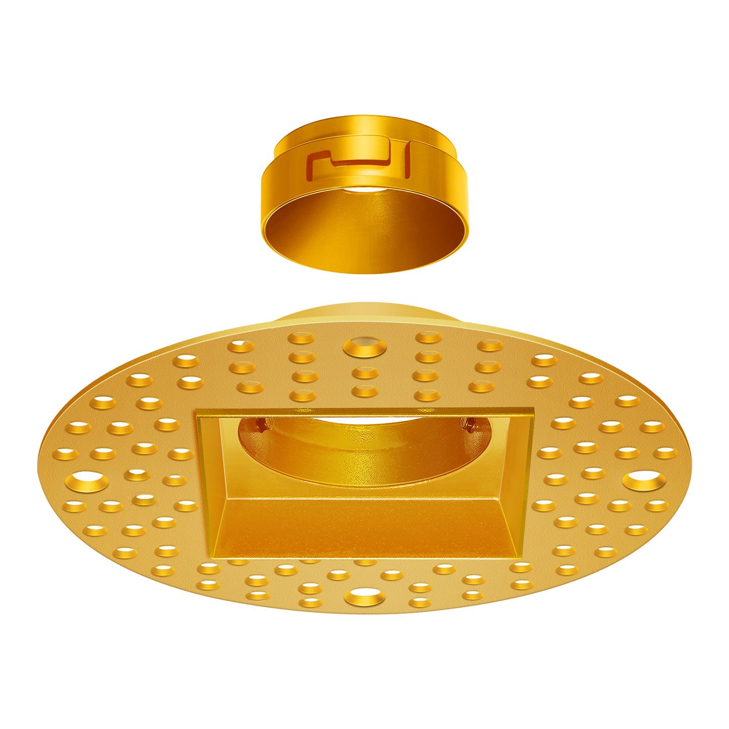 1 Inch Brushed Brass Square Trimless Kit
