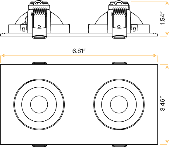 3" double head multiple floating gimbal White