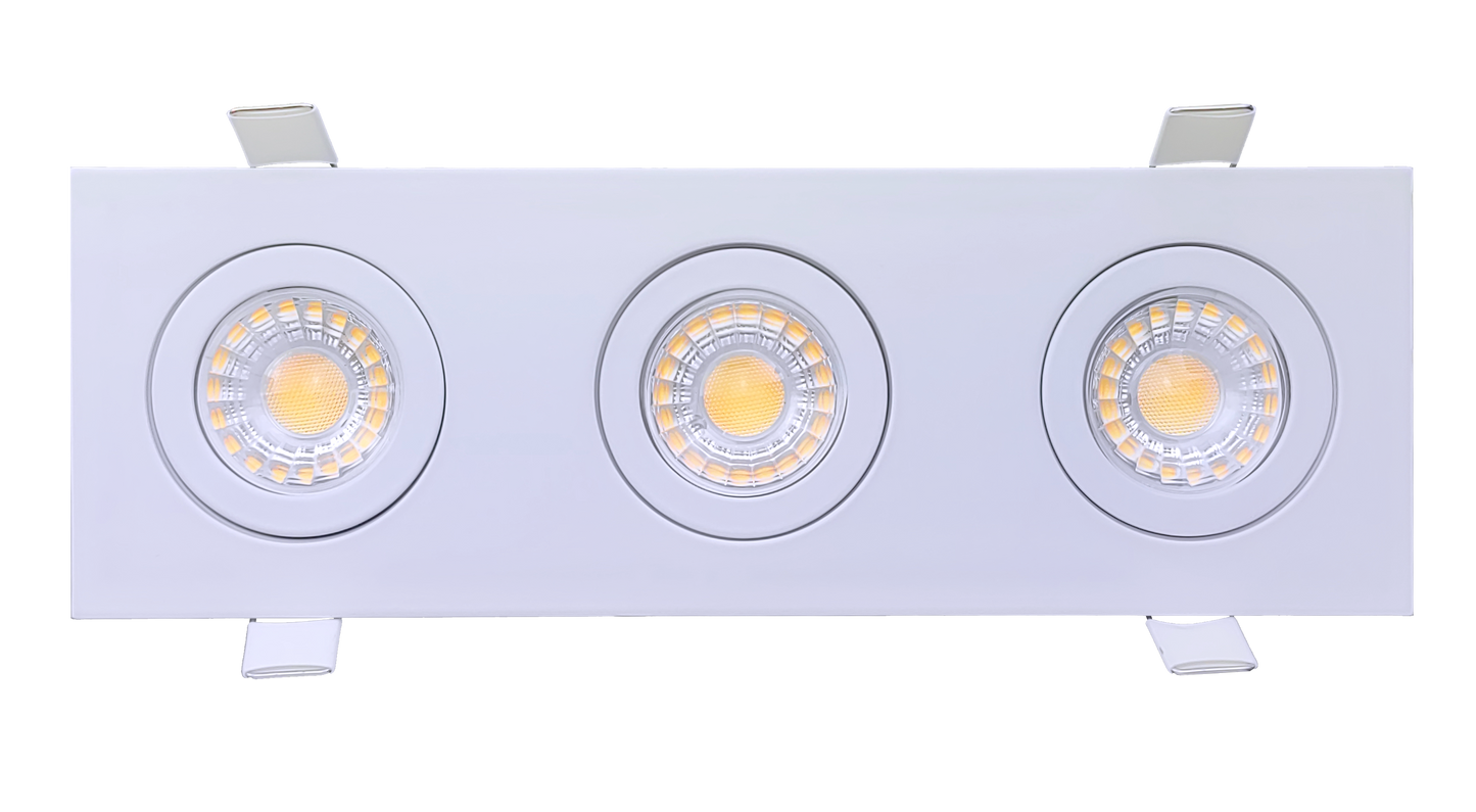 3" Triple head multiple floating gimbal White