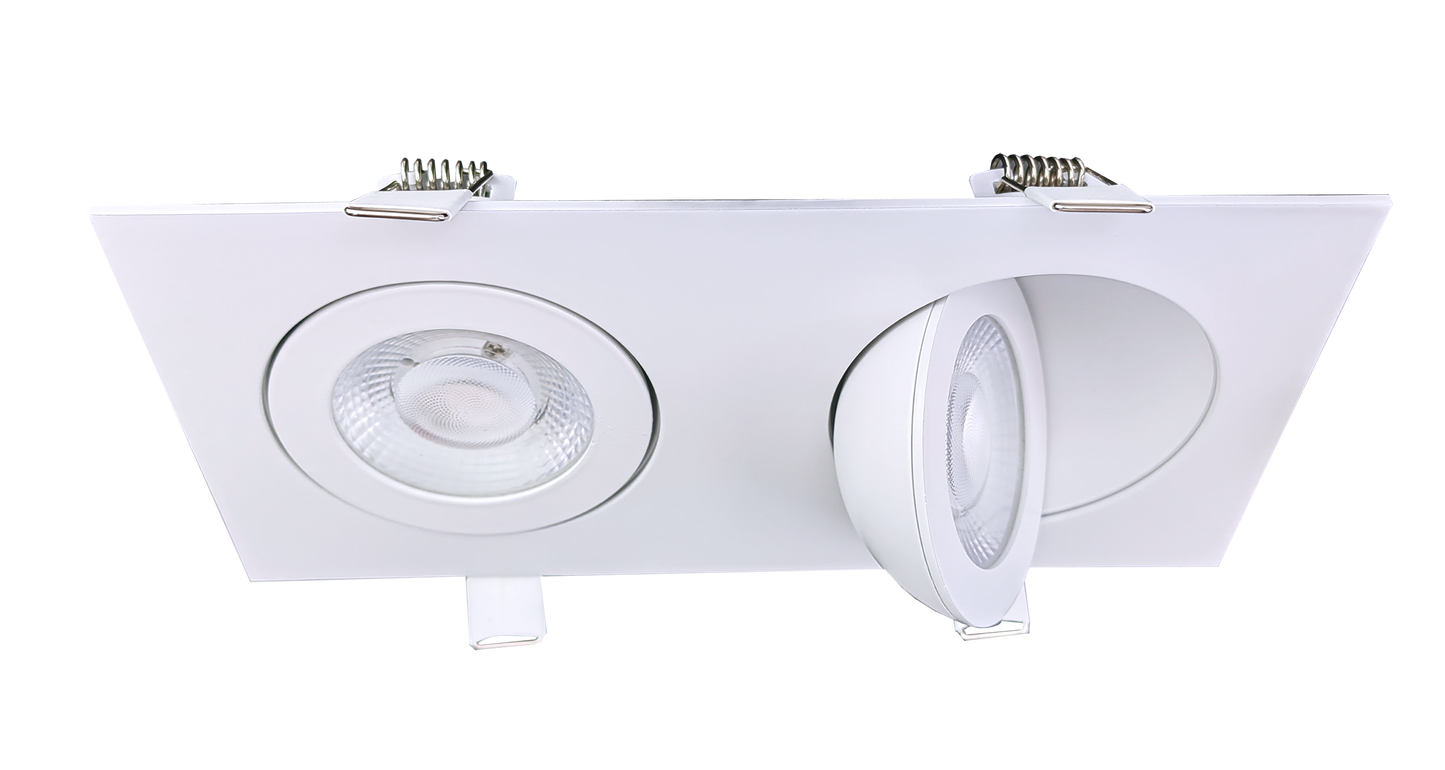 3.5" double head multiple floating gimbal White