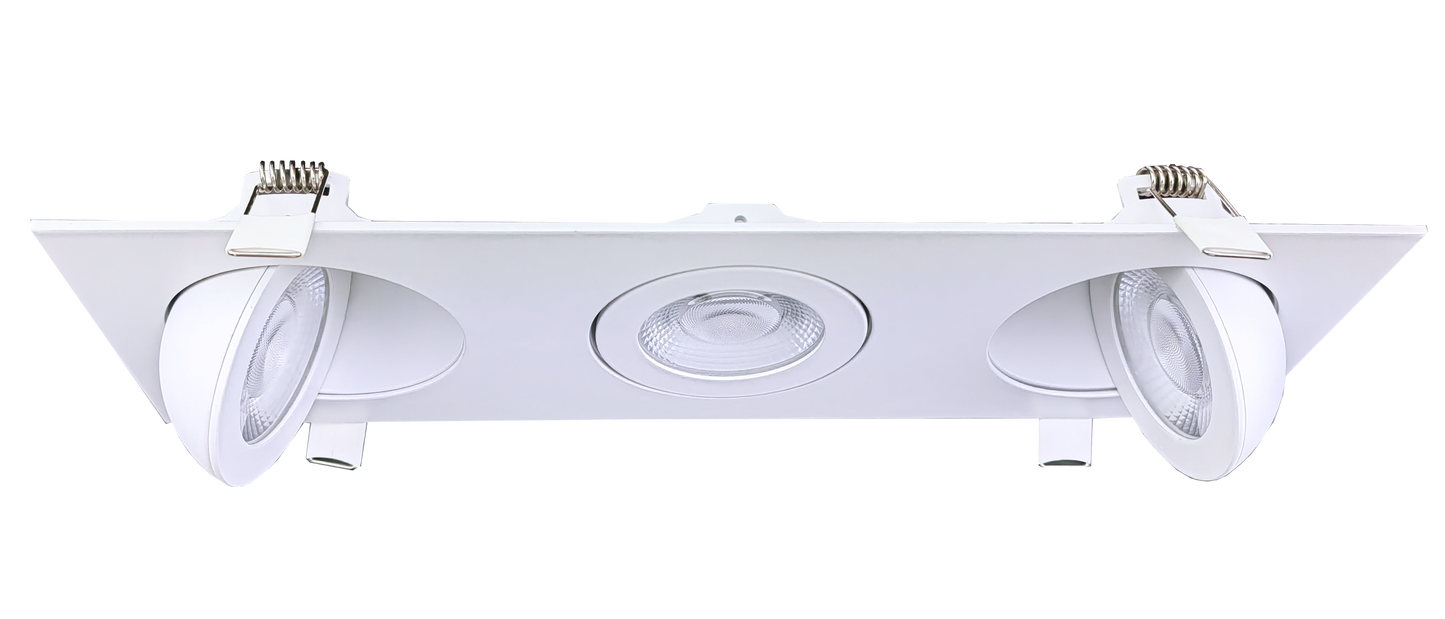 3.5" Triple head multiple floating gimbal White