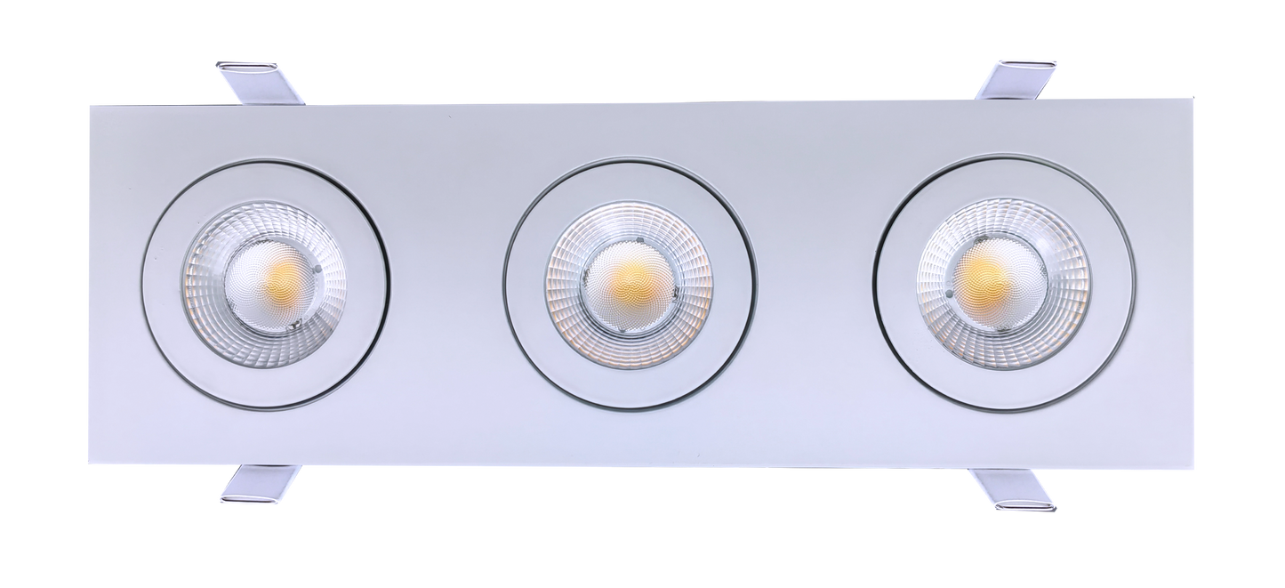 3.5" Triple head multiple floating gimbal White