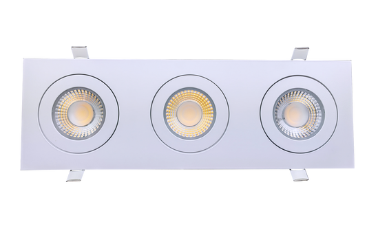 4" Triple head multiple floating gimbal White
