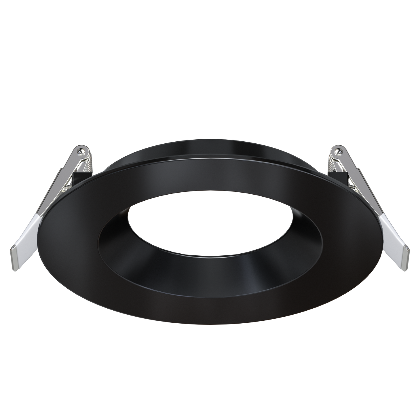 4 inch black round shallow trim