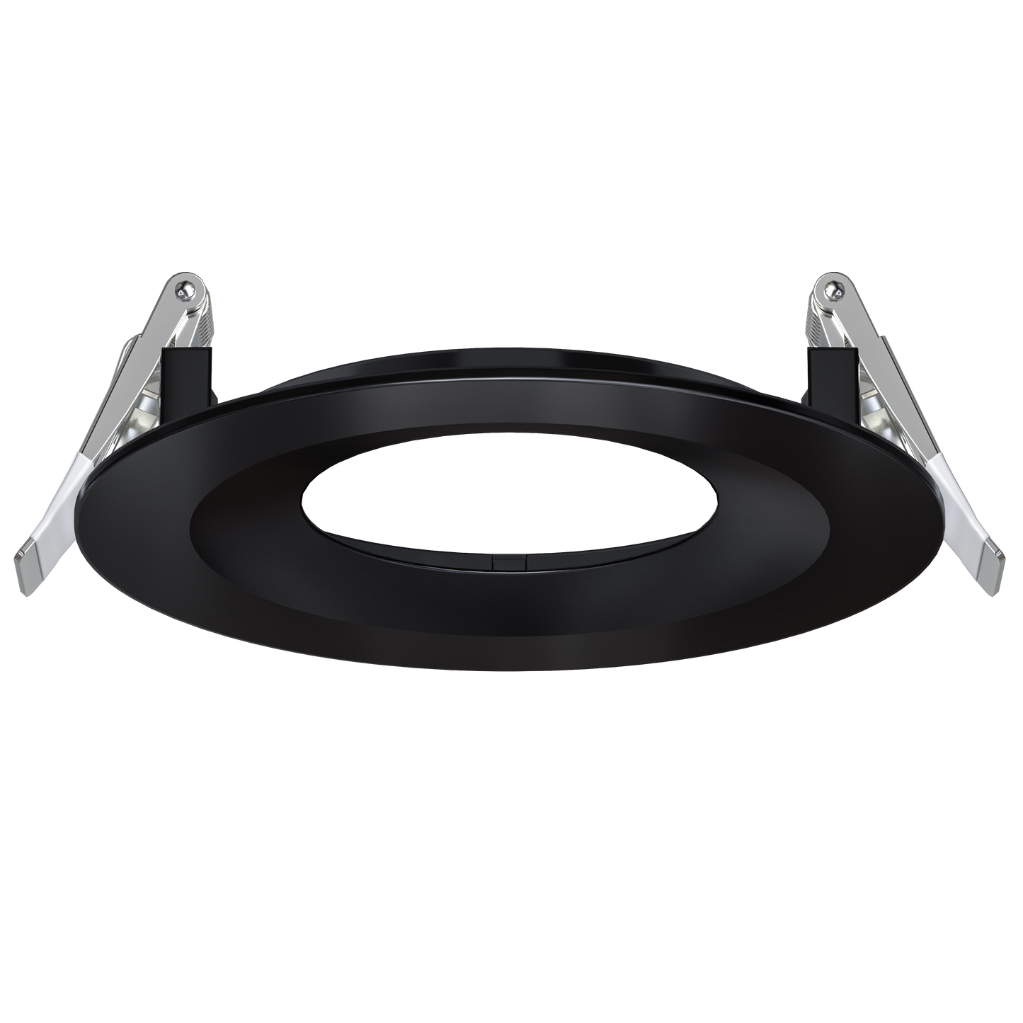 4 inch black round ultra shallow trim