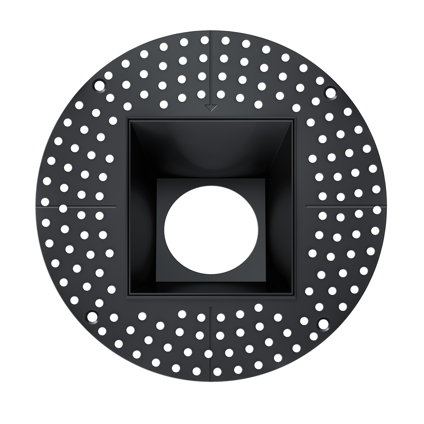 4 Inch Black Wall Wash Square Trimless