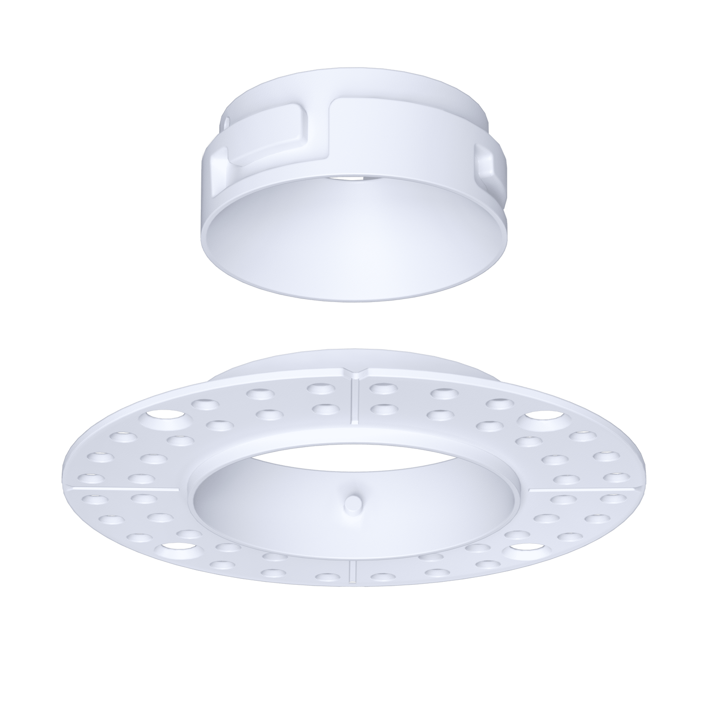 1 Inch White Round Trimless Kit