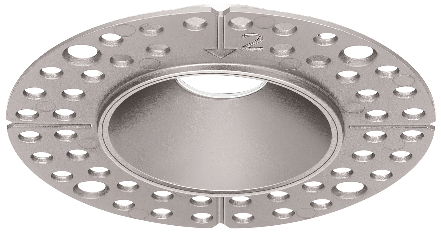 1 Inch Brushed Nickel Round Trimless Kit