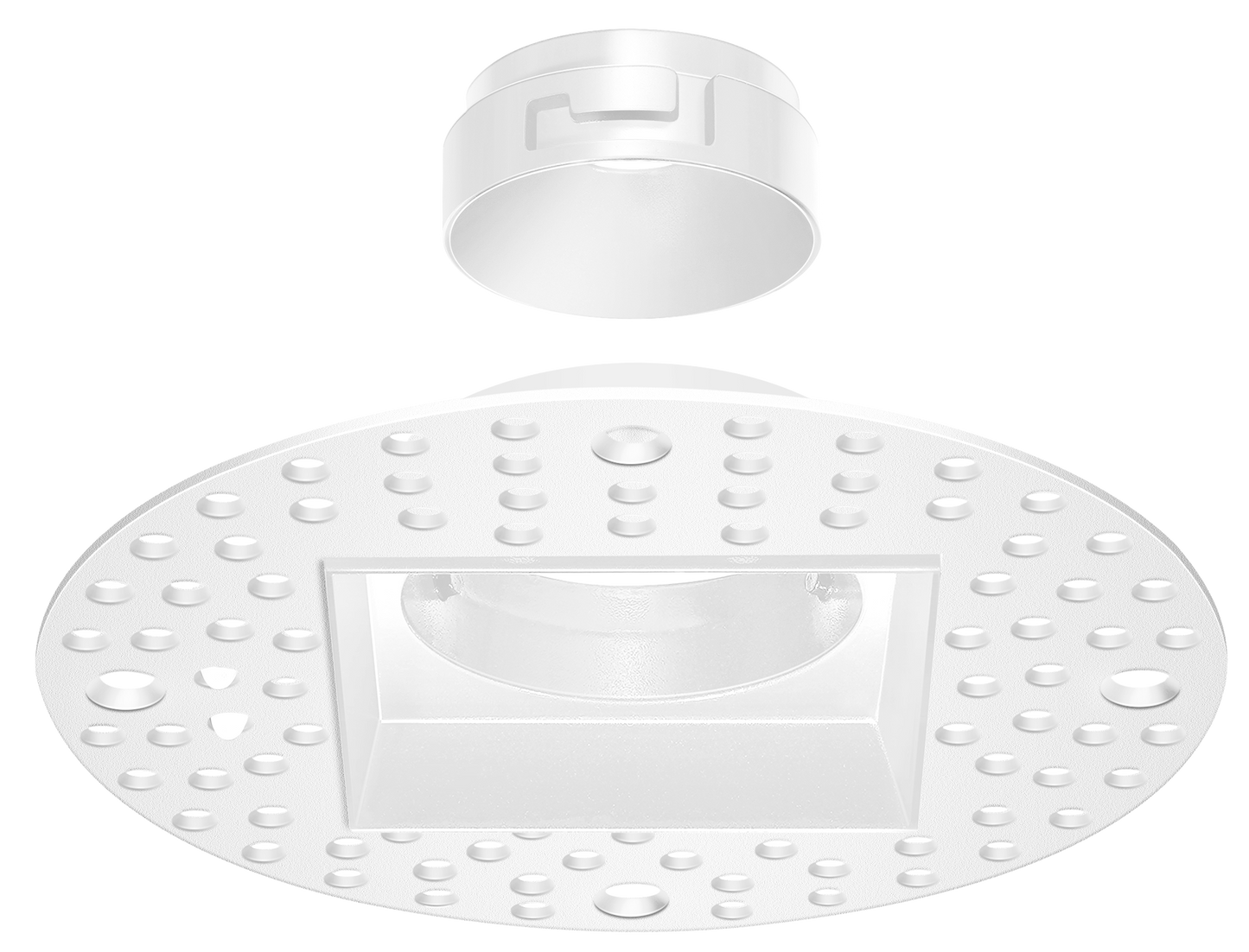 1 Inch White Square Trimless Kit