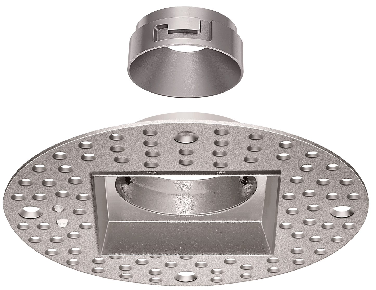 1 Inch Brushed Nickel Square Trimless Kit