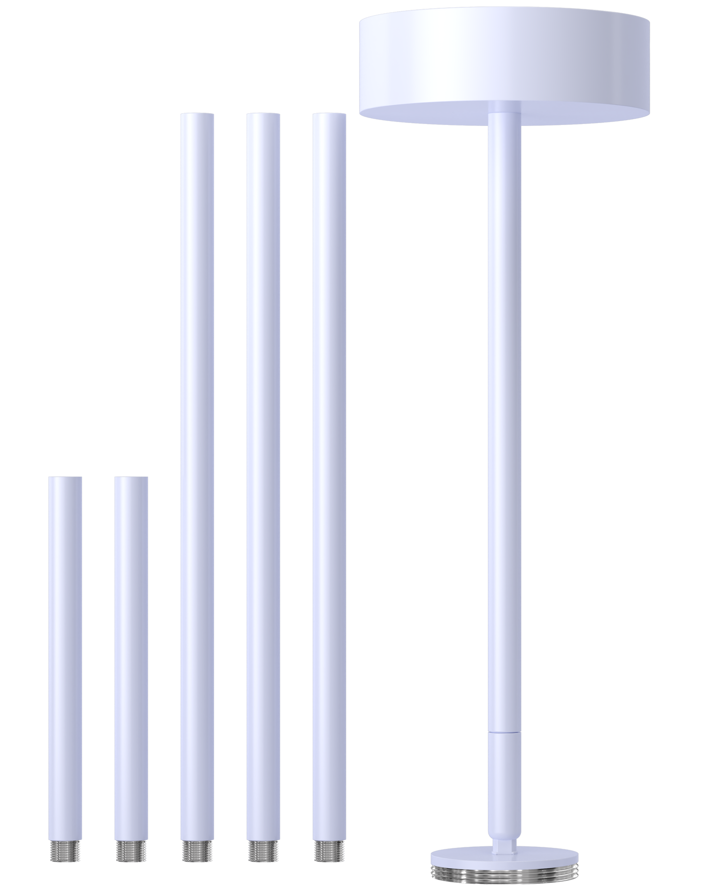 2.5 Inch Surface Mount Adjustable Stem Pendant (White)