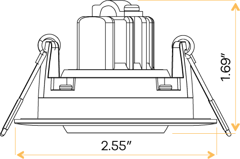 2" Square Flushed Gimbal White 3000k
