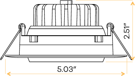 4" Square Flushed Gimbal (White)