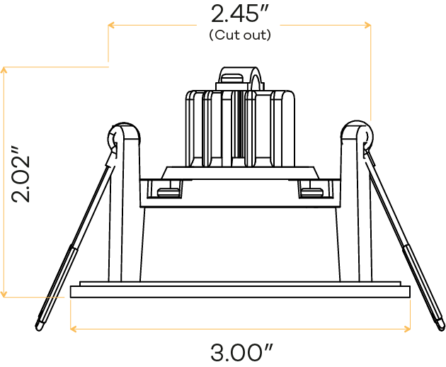 2” Square Regress Gimbal (White)