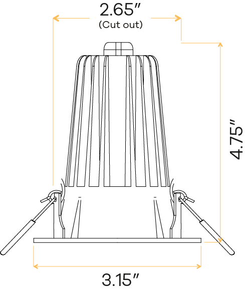 2 Inch HO Square Luminaire White
