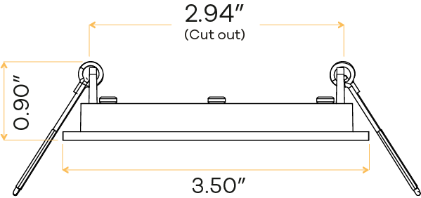 3" Square Flushed slim