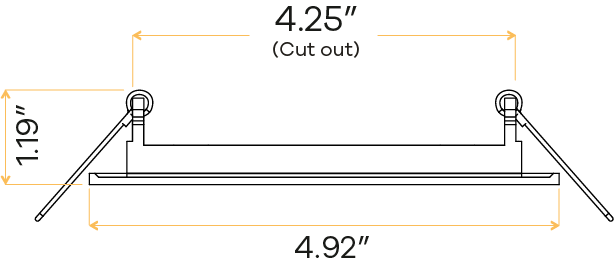 4" Square Flushed slim