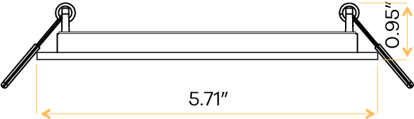 5" Square Flushed slim
