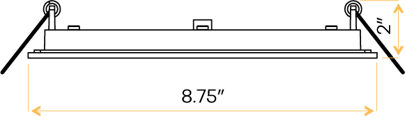 8" Square Flushed slim