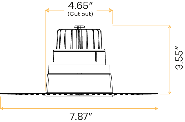 3.5” Square Trimless Luminaire (White)