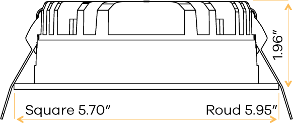 5" Square Regress slim