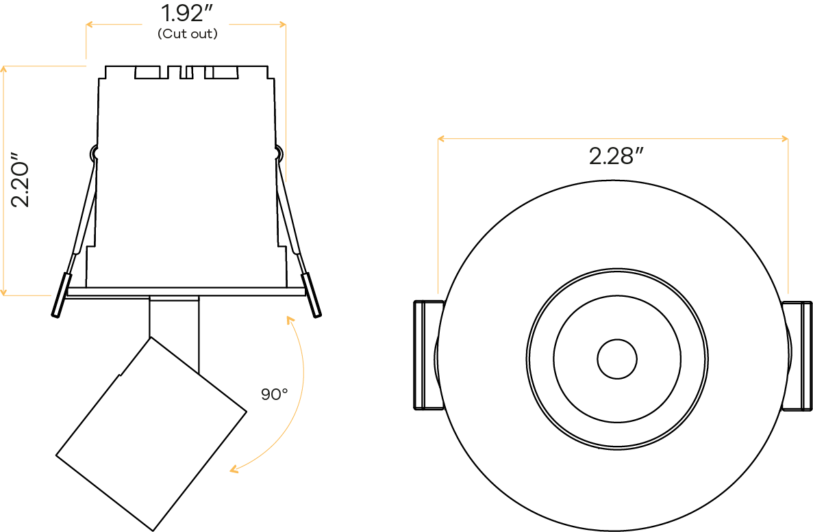2" Round Retractable White