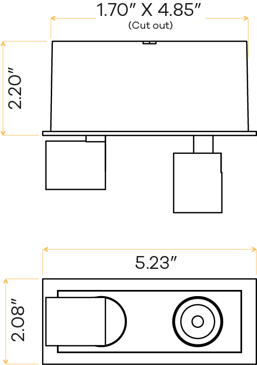 2" Double Head Retractable White