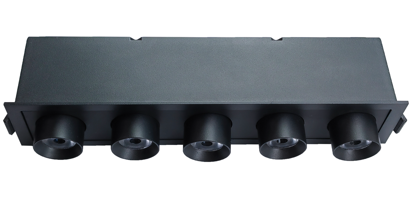 2" Five Head Retractable Black