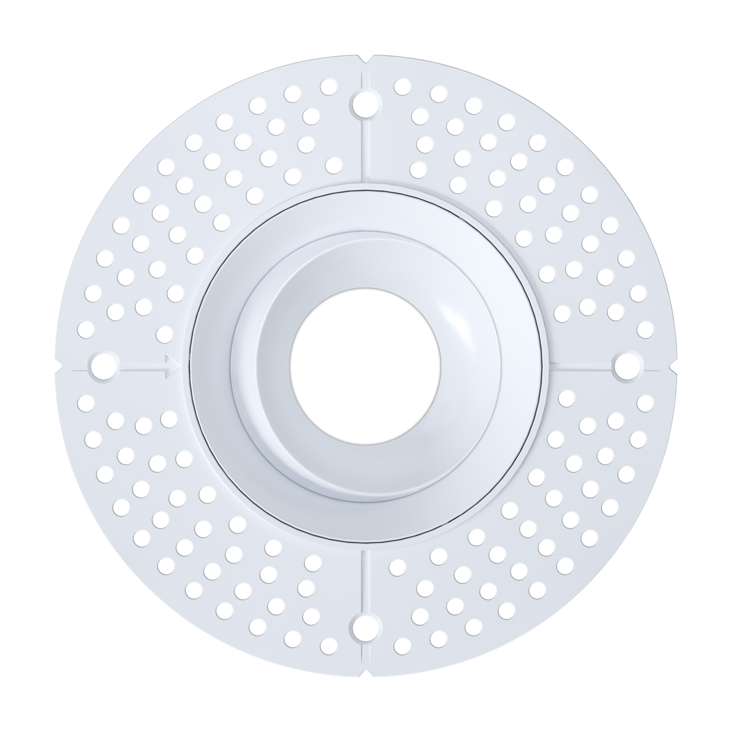 3 Inch White Round Gimbal Trimless