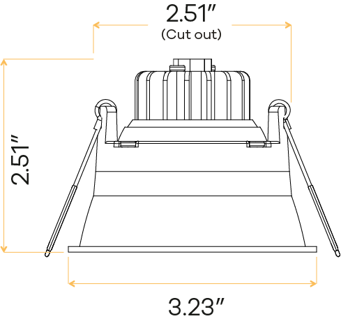 3" Round Regress Narrow Gimbal Trimmed White