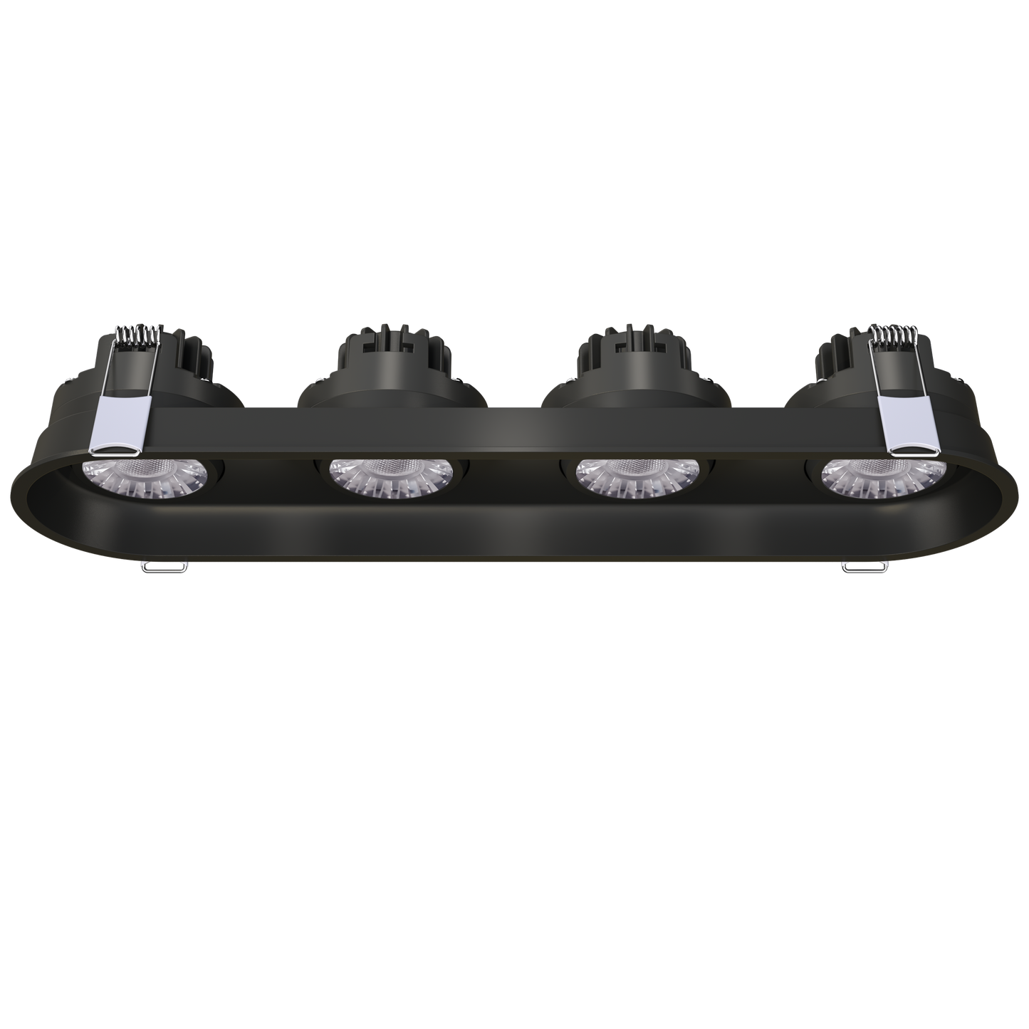 3" Oval Four Head Regress Gimbal Black