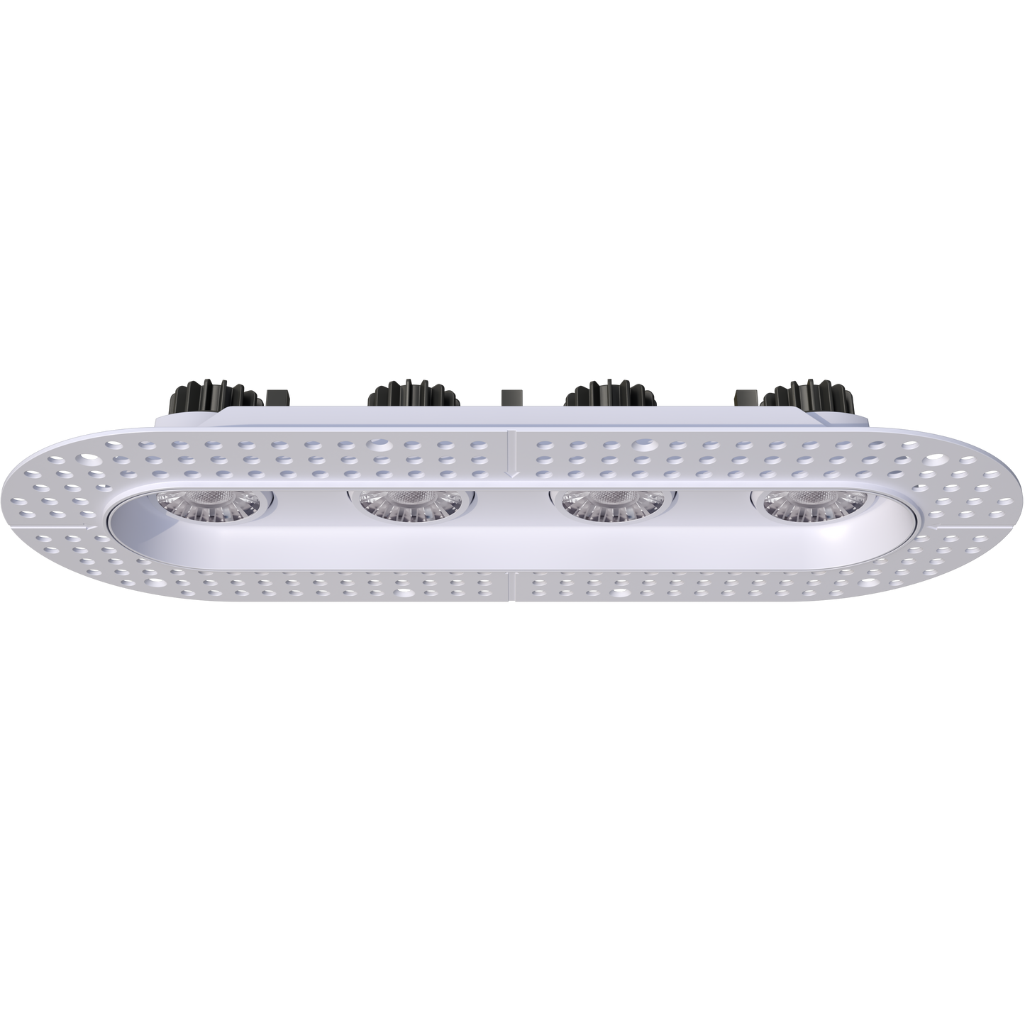 3" Oval Four Head Regress Gimbal Trimless White