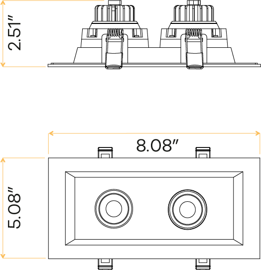 3” Double Head Regress Multiple Gimbal White