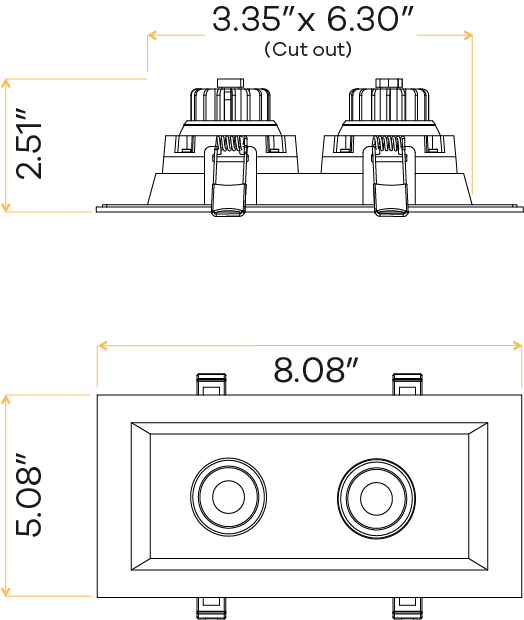 3” Double Head Regress Multiple Gimbal Black