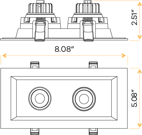 3” Double Head Regress Multiple Gimbal White