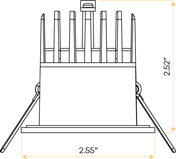2" Square Regress slim