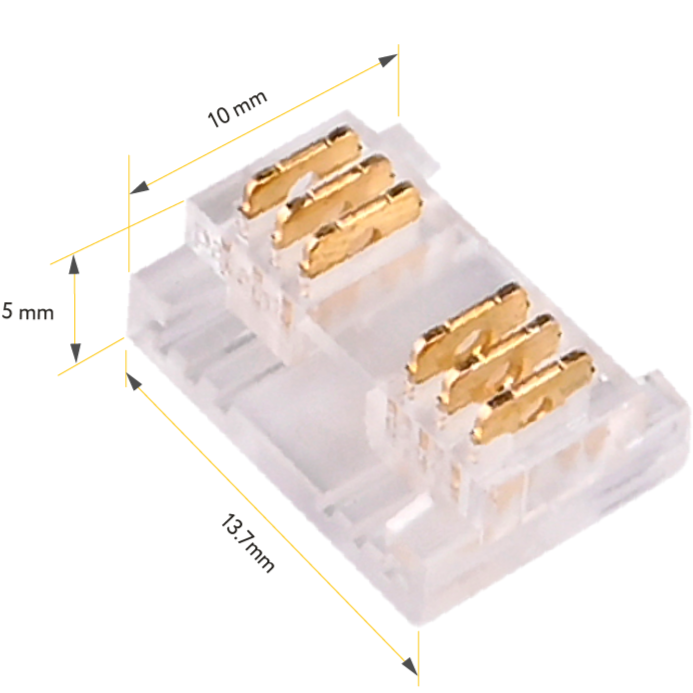 Clear RGBWW 180° Direct Connector 5PK