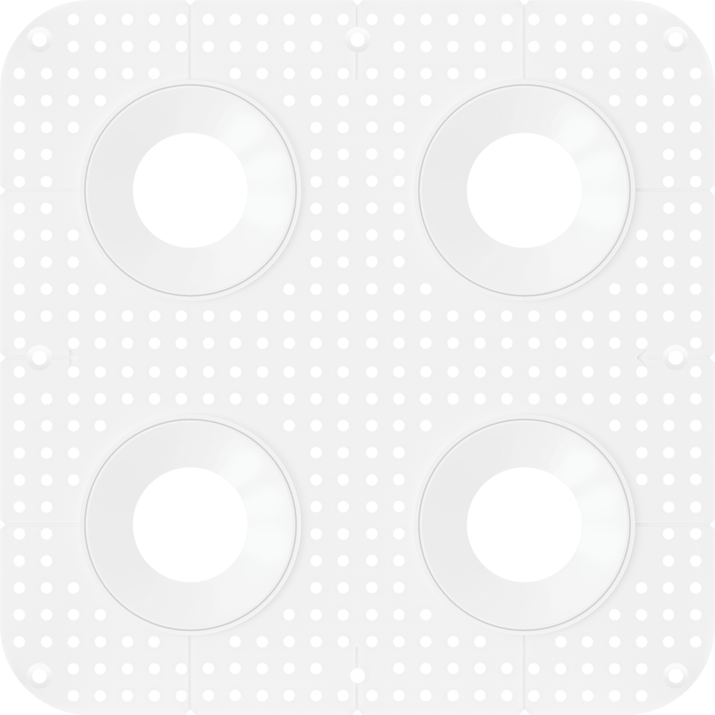 3.5 Inch Round Quadruple Head Trimless Square-Kit