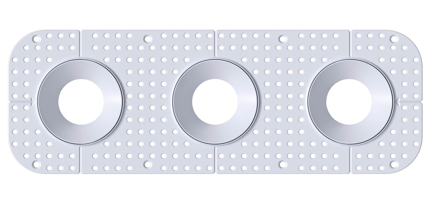 3.5 Inch Round Triple Head Trimless Kit
