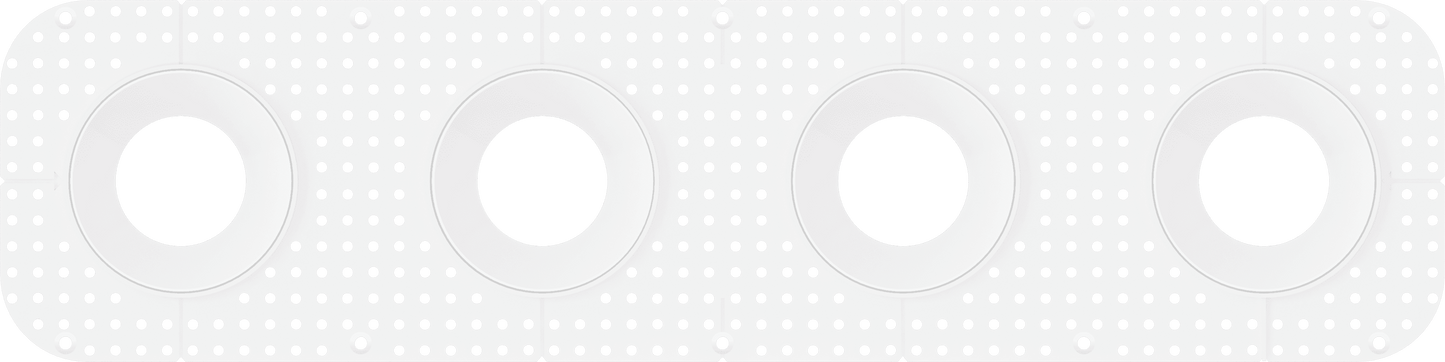 3.5 Inch Round Quadruple Head Trimless Kit