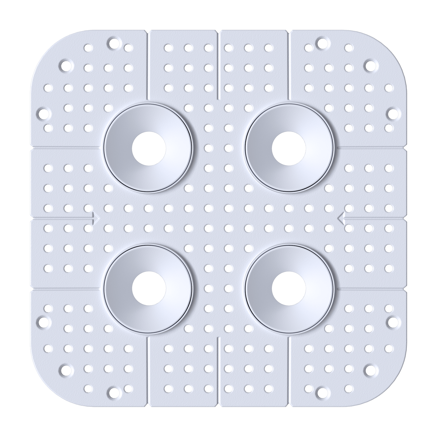 1 Inch Round Quadruple Head Trimless Square-Kit