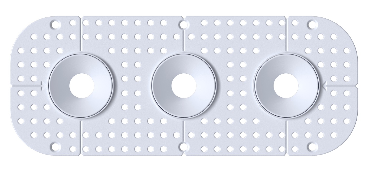 1 Inch Round Triple Head Trimless Kit