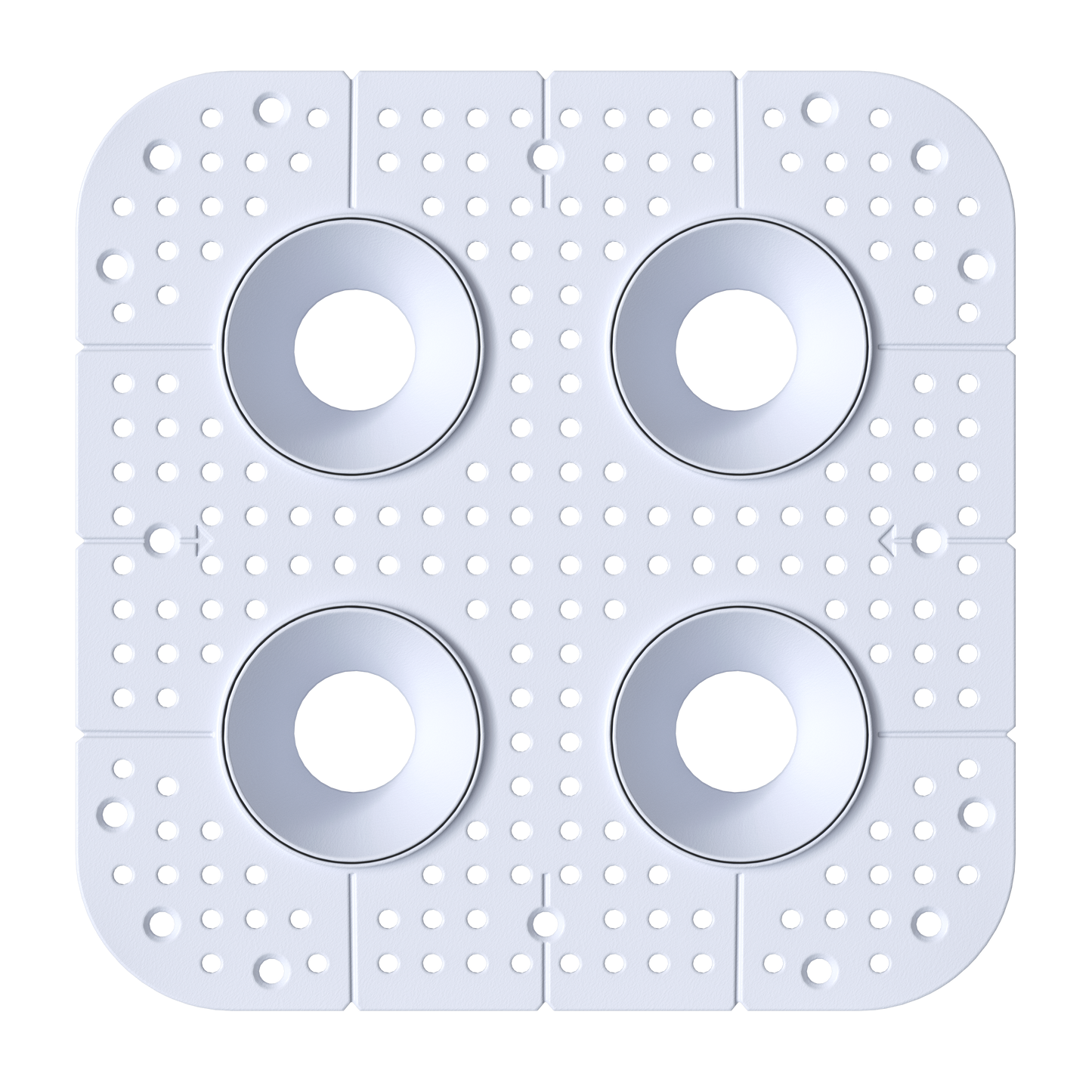 2 Inch Round Quadruple Head Trimless Square-Kit