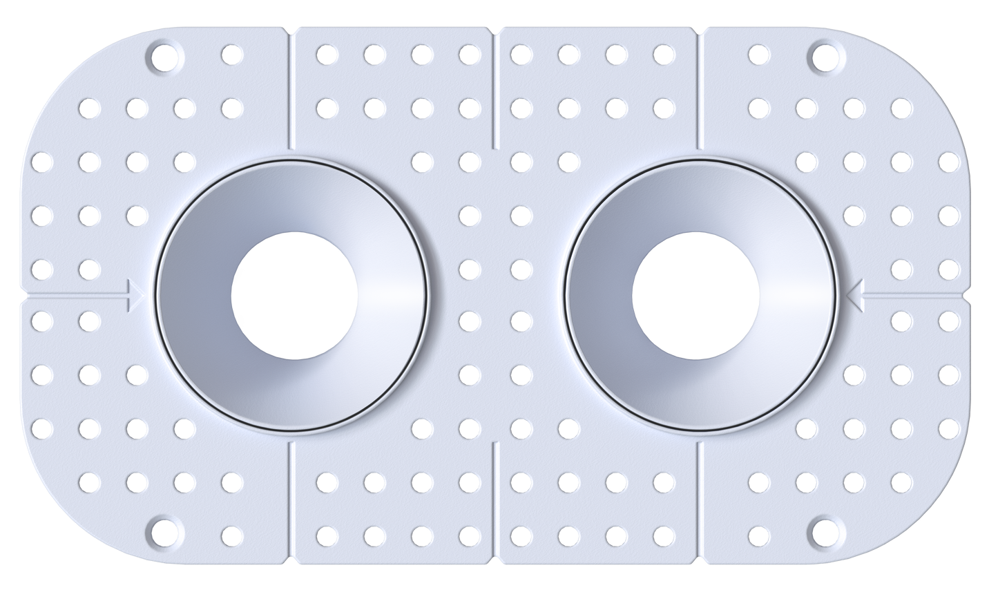 2 Inch Round Double Head Trimless Kit