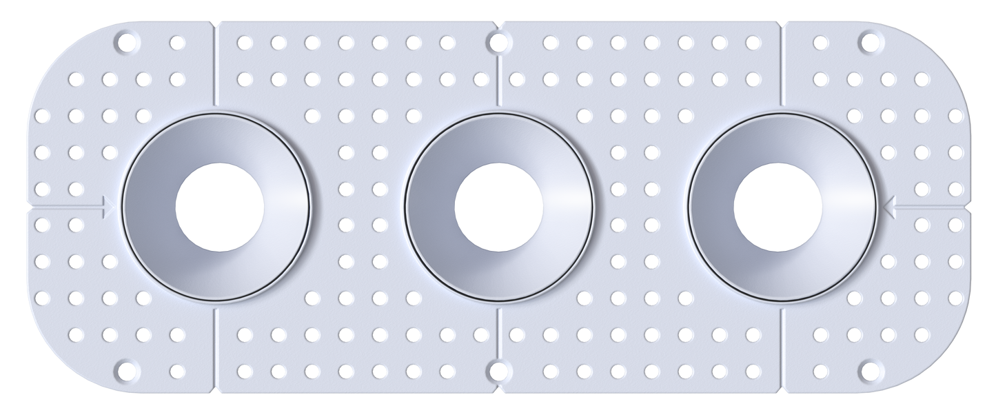 2 Inch Round Triple Head Trimless Kit