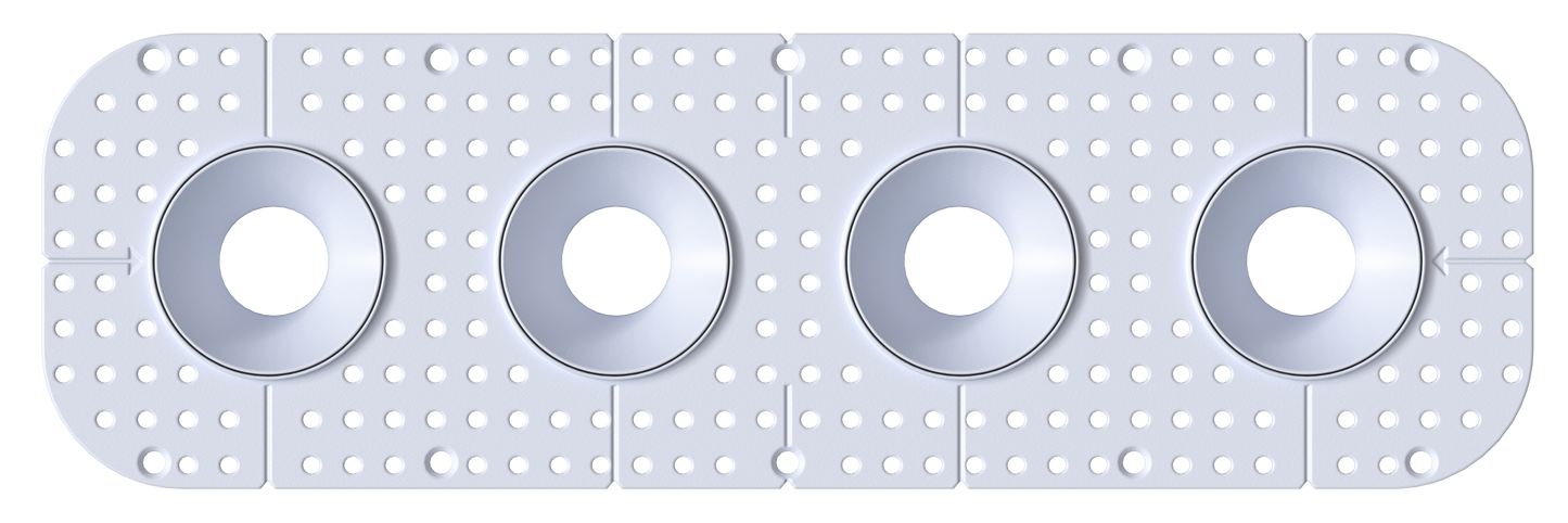 2 Inch Round Quadruple Head Trimless Kit