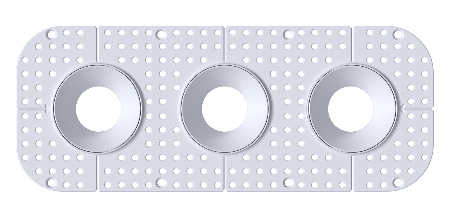 3 Inch Round Triple Head Trimless Kit