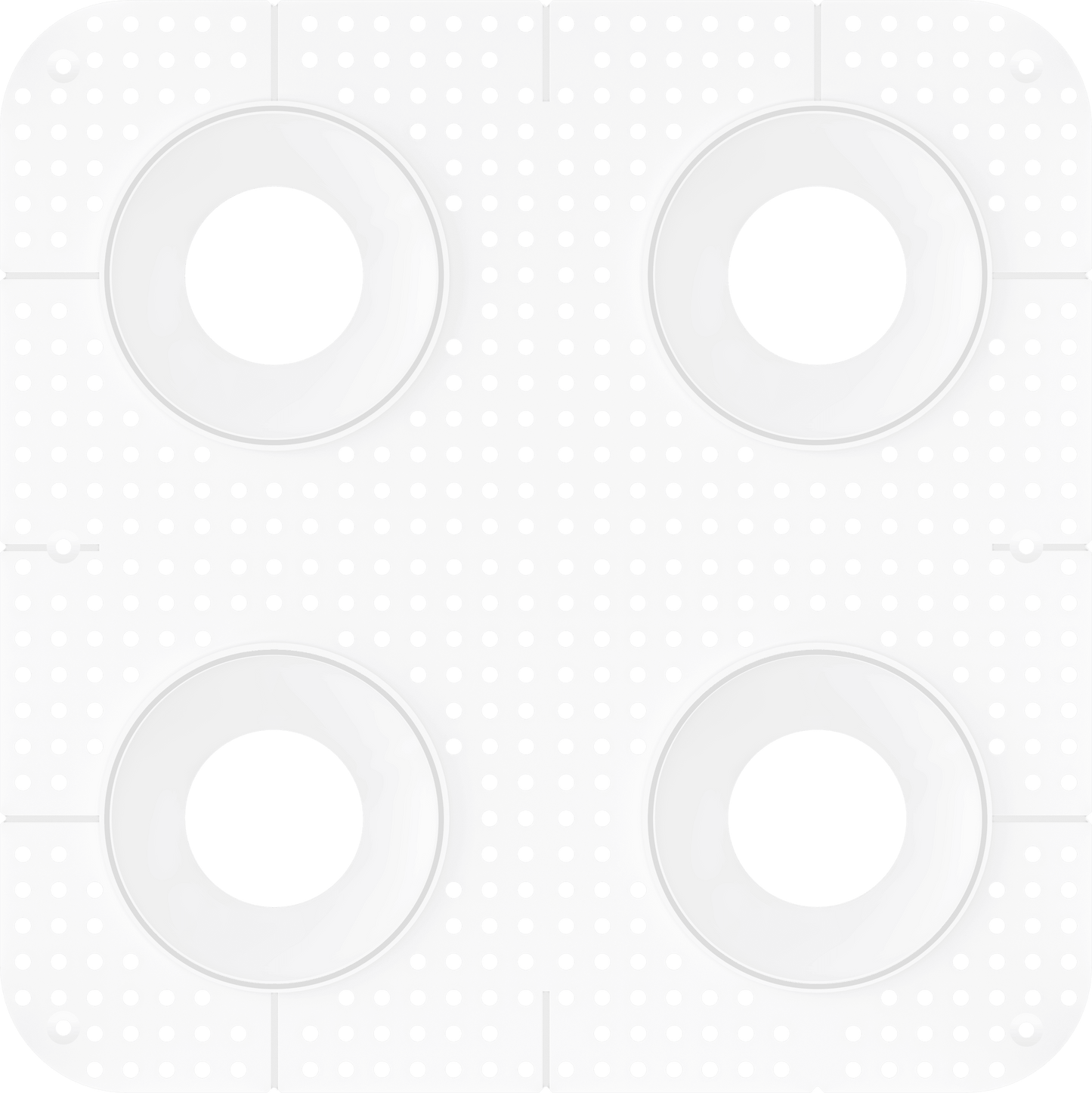 4 Inch Round Quadruple Head Trimless Square-Kit