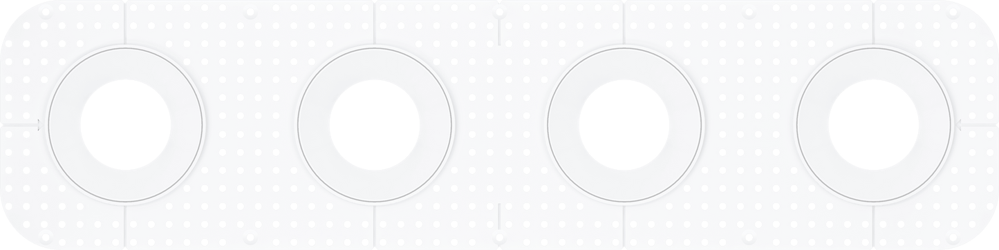 4 Inch Round Quadruple Head Trimless Kit