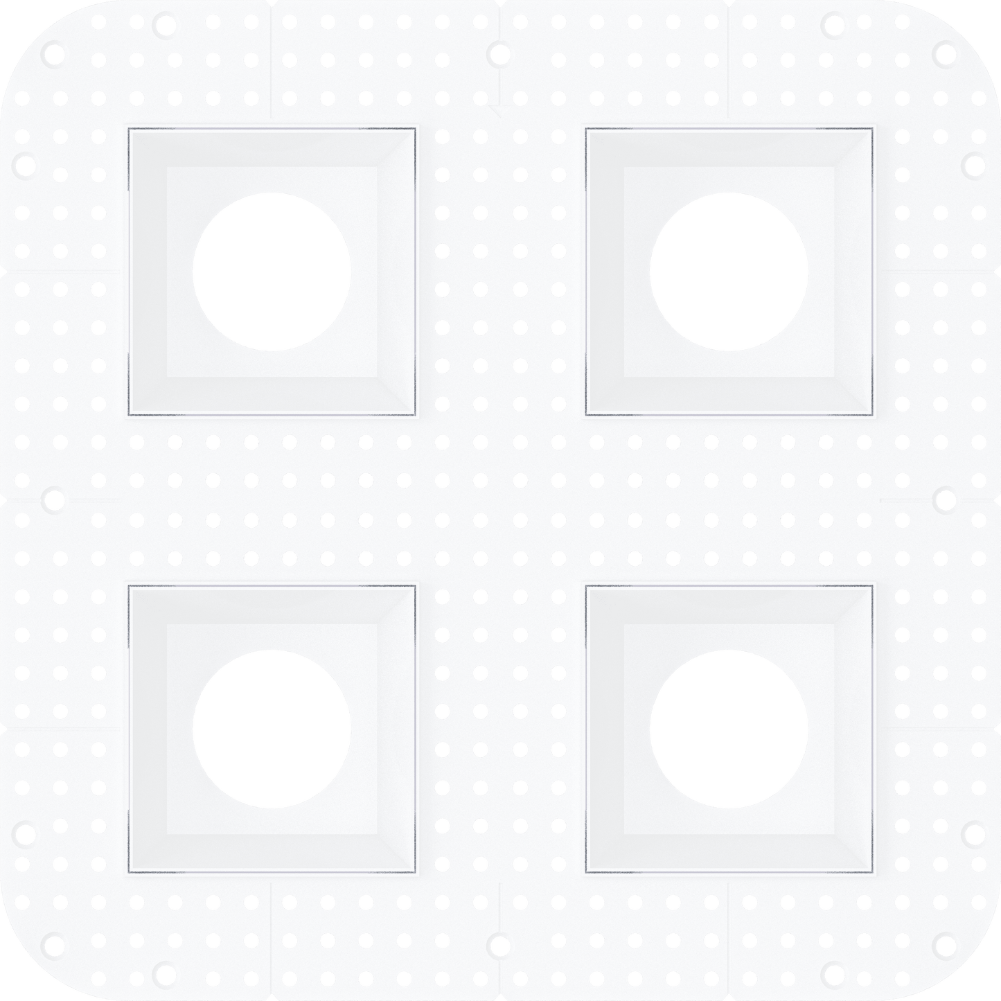 3.5 Inch Square Quadruple Head Trimless Square-Kit